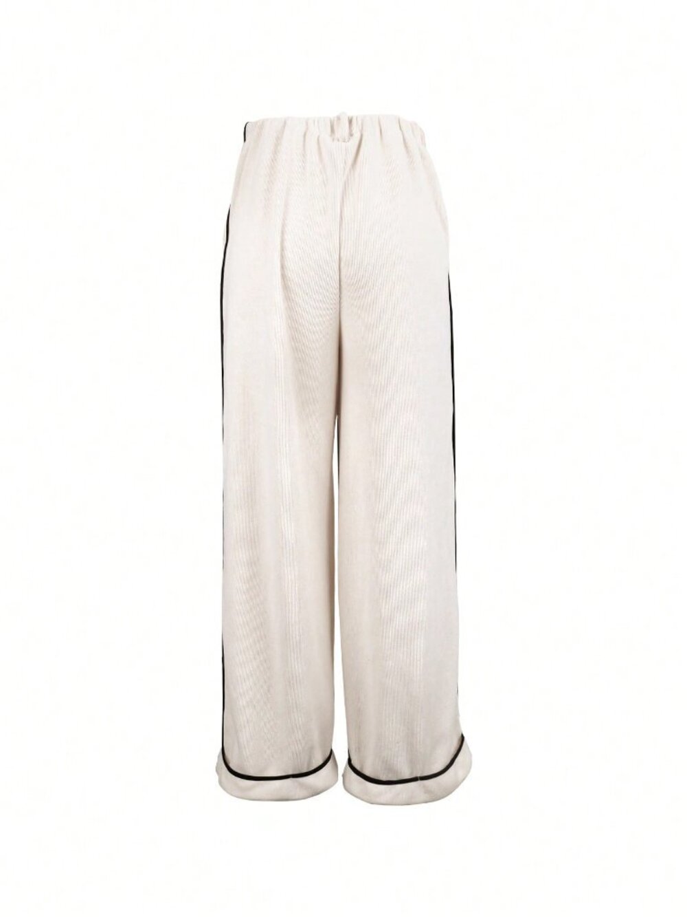 Beige Casual Women's Button Decor Pocket Wide Leg Loose Pants - Picture 2 of 6